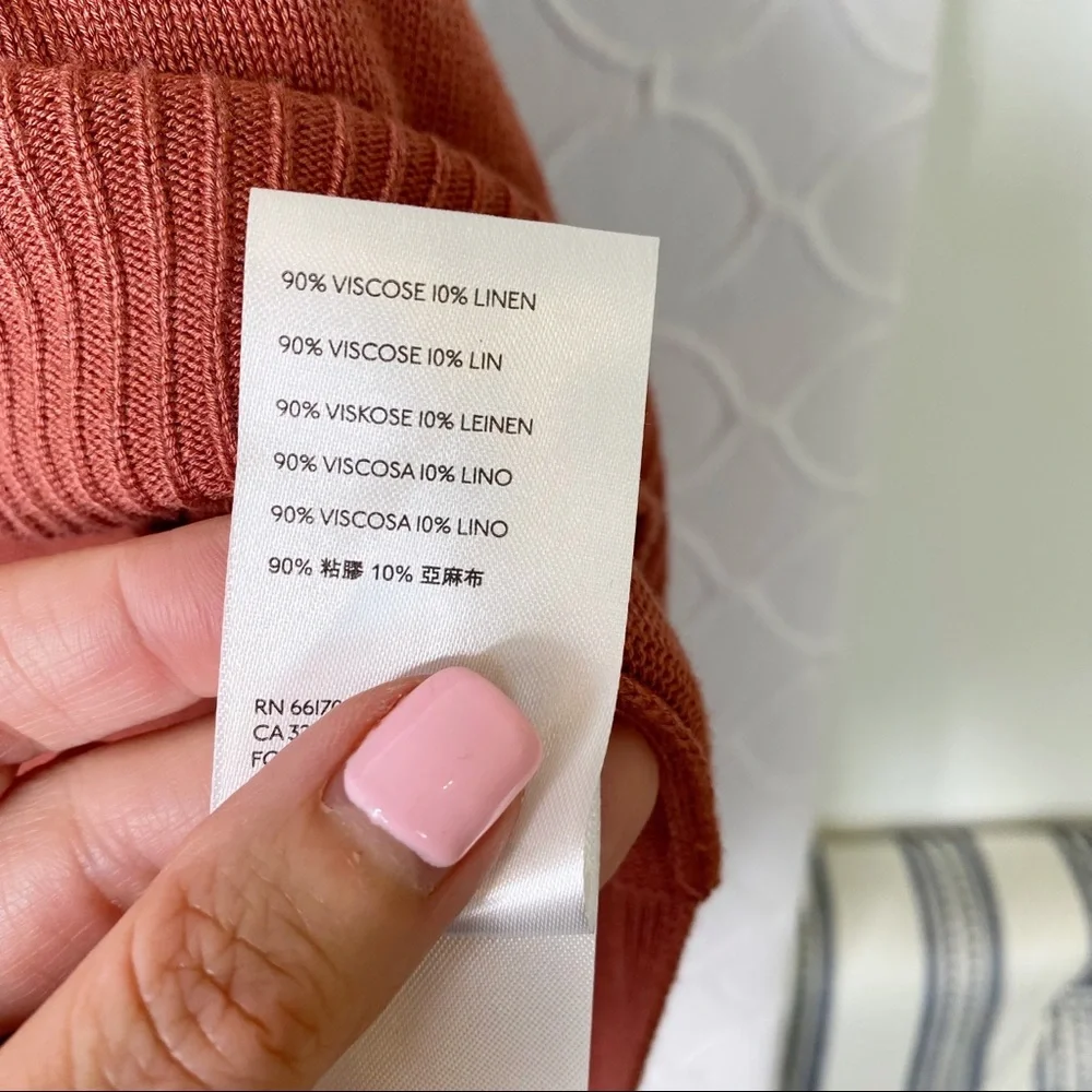 Anthropologie Women Lightweight Dolman Sweater Oversized Rust Brown Small